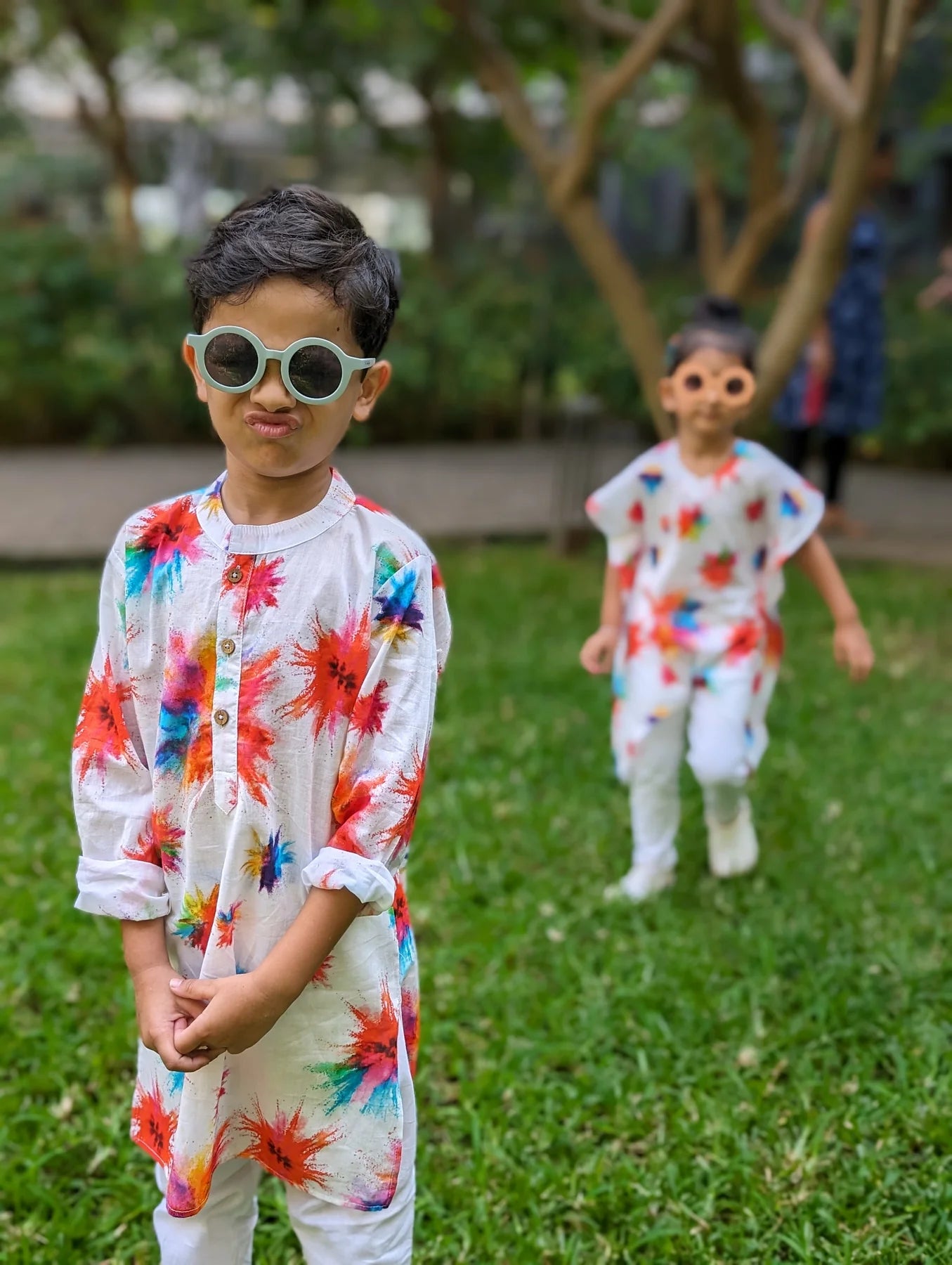 Colour Splash Holi print Kurta for Boys and Men